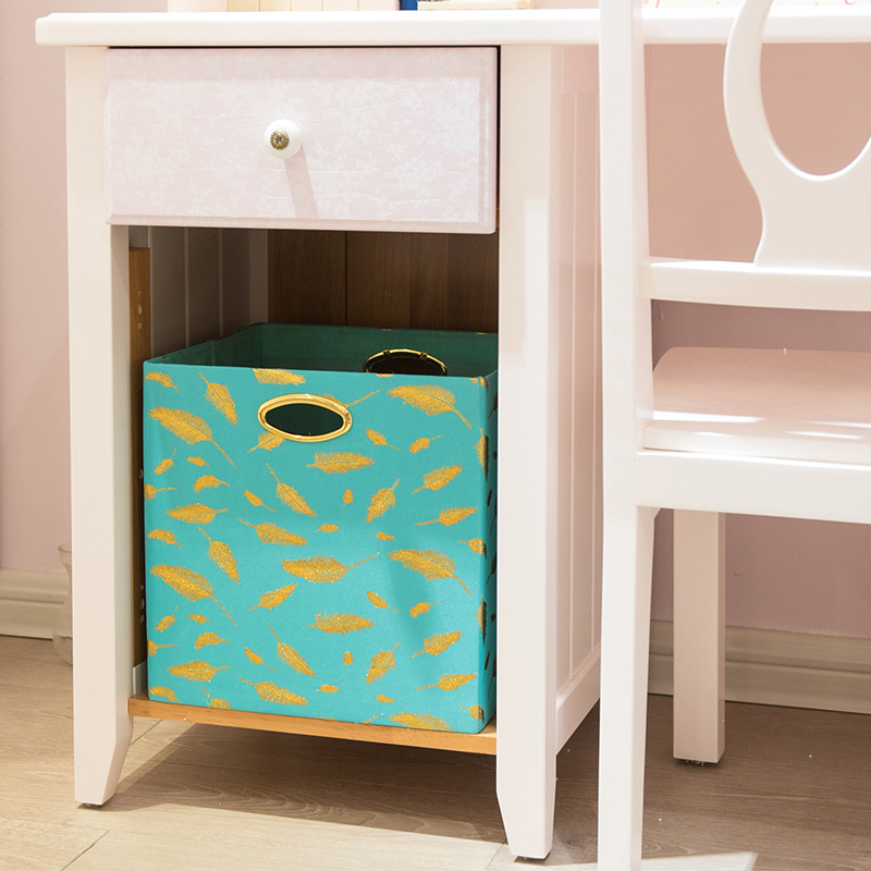 亚马逊布艺收纳箱叠加翻盖式透明鞋盒床底收纳玩具衣服收纳整理箱