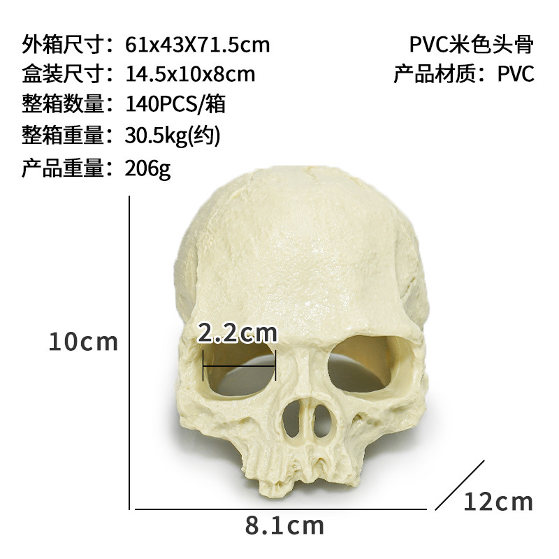 Calavera beige de pvc (no se romperá)