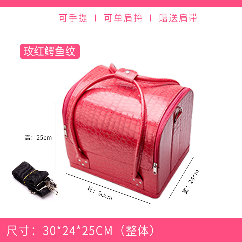 Simple color a juego portátil estilo coreano bolsa de cosméticos bolsa de almacenamiento multi-capa de maquillaje grande artista maquillaje manicura bolsa de tatuaje bolsa