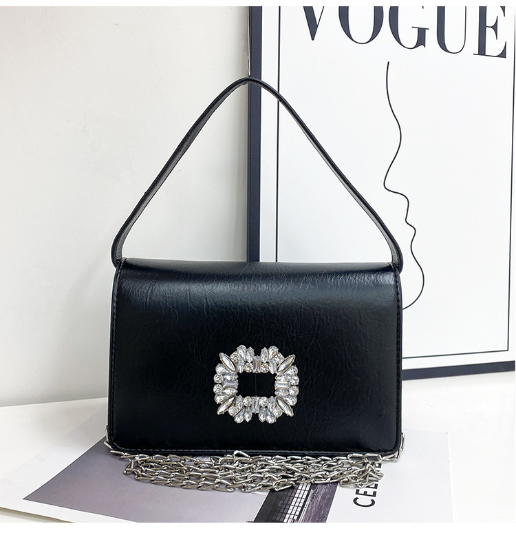 2023 Borsa a tracolla a tracolla con diamante appiccicoso versatile di nuova moda Borsa a tracolla da donna piccola borsa quadrata Produttore Borse da donna all'ingrosso_voghion.com