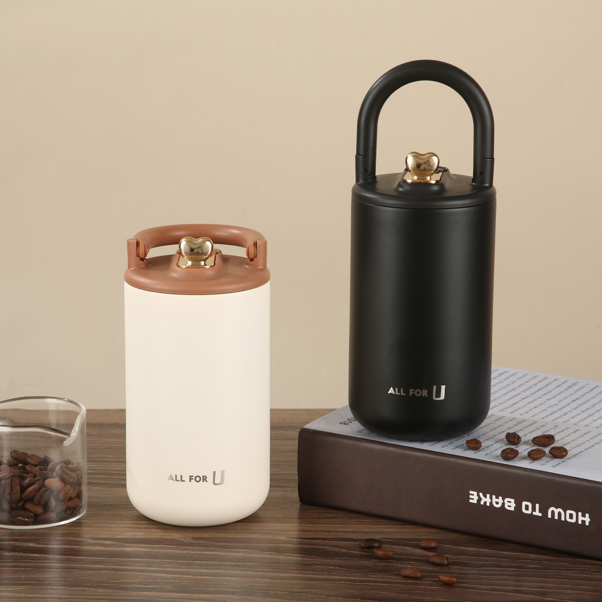 Nuevo termo portátil de acero inoxidable 304 taza de café con manija para exteriores para el hogar taza de vacío de doble capa al por mayor