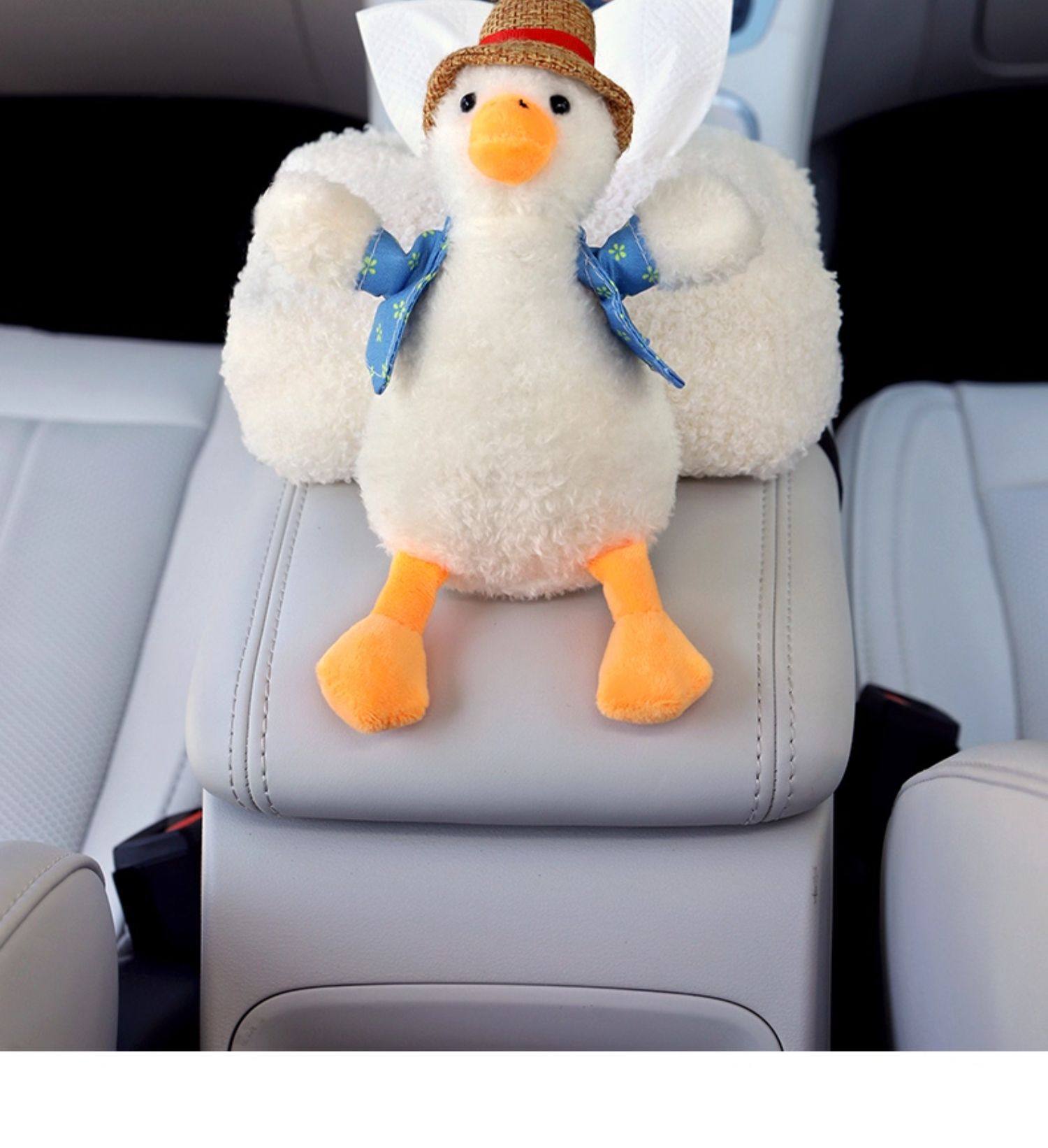 Car Tissue Box Cartoon Lamb Fleece Cute Cat Creative Doll Car Interior Armrest Box Decoration Tissue Box