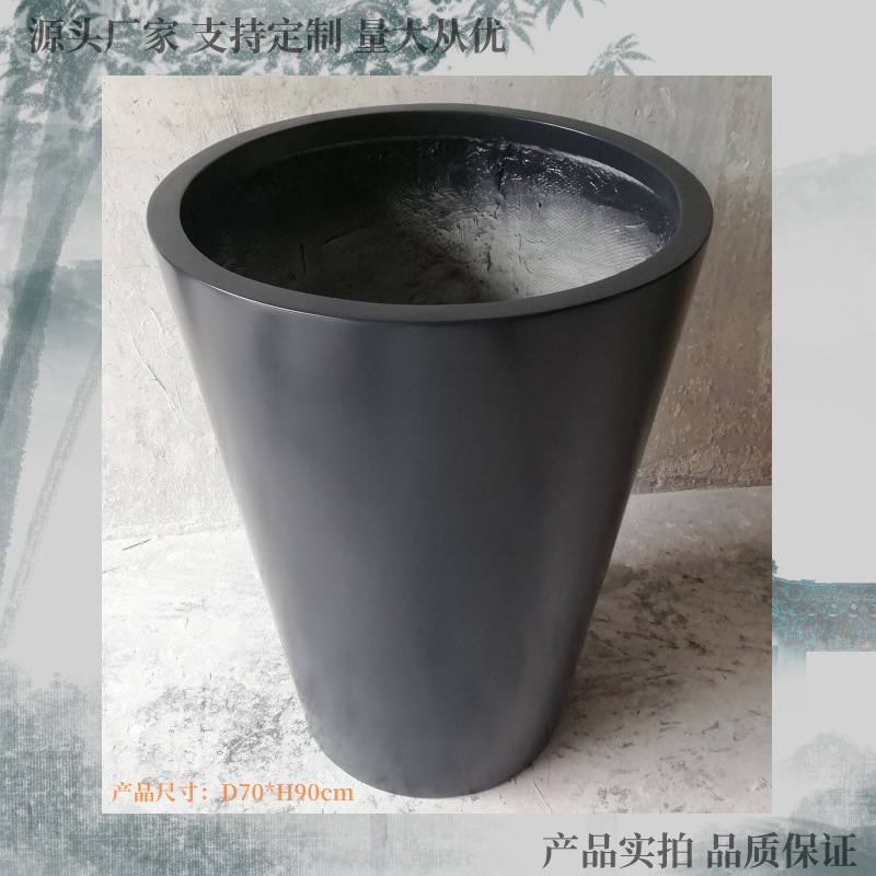 Fibra de vidrio al aire libre gran maceta hotel centro comercial club de ocio maceta de fibra de vidrio combinación maceta de flores