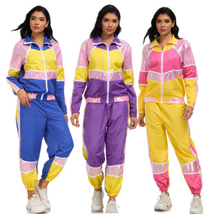 Halloween European and American Hip-Hop Disco Clothing Retro Carnival Party Women's Rock Hip-Hop Sportswear Wholesale