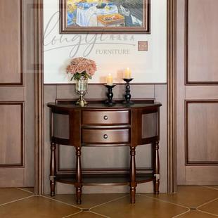 American Solid Wood Console Table Retro Old Brown Console Table Storage Rack French Storage Cabinet Living Room Entrance Door Cabinet