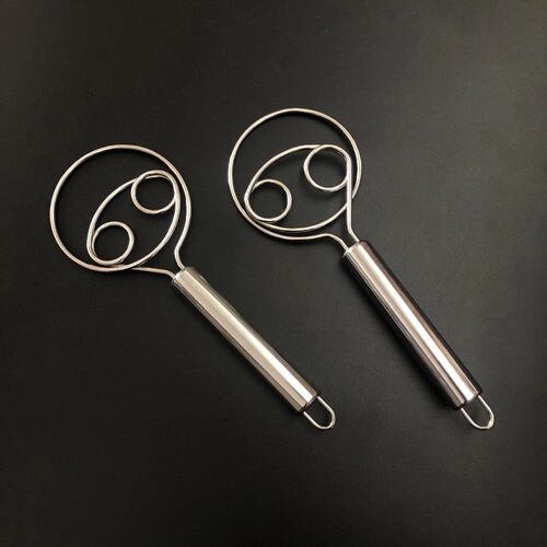 Stainless steel flour mixer, double coil egg beater, manual dough mixer, baking tool