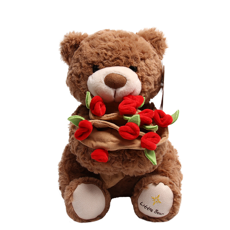Oso baboso genuino sombrero de flor de rosa muñeca de oso lindo juguete de peluche 520 rosa oso de peluche regalo de muñeca