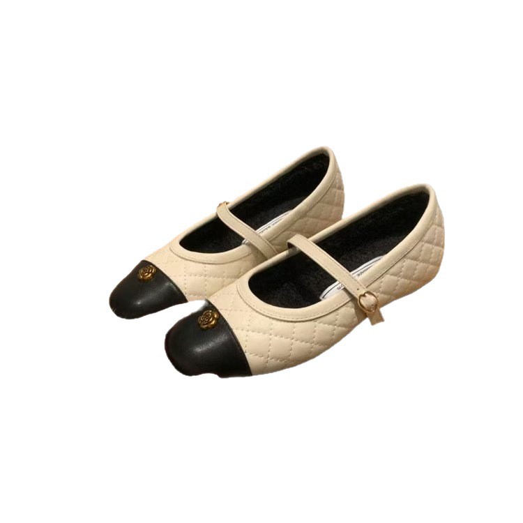 Zapatos de altura interior. 1: 1 original, suela de goma PU hebilla cuadrada de goma boca plana