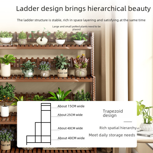 Multi-layer Flower Stand, Balcony Succulent Stand, Indoor Living Room Green Plant Stand, Bamboo Wood Home Plant Pot Rack