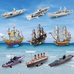 Steel Golem Wholesale Warships, Ships and Sailing Ships Love to assemble metal puzzles 3D handmade DIY assembled models