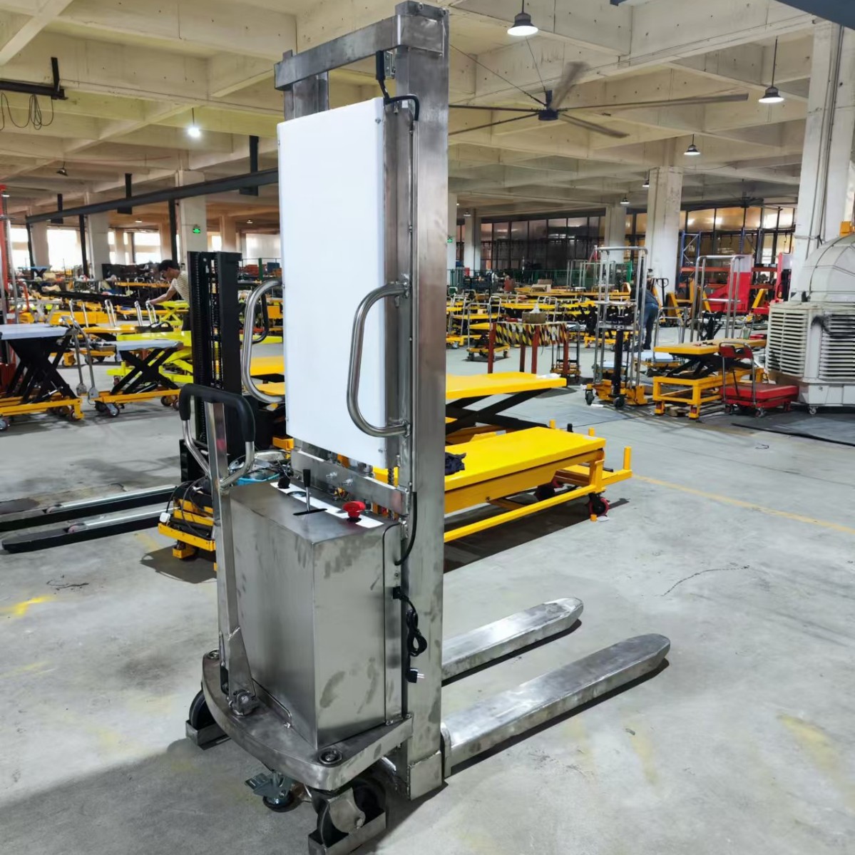 普尔夫半电动堆高车304不锈钢全电动手动堆垛车叉车搬运车堆垛机