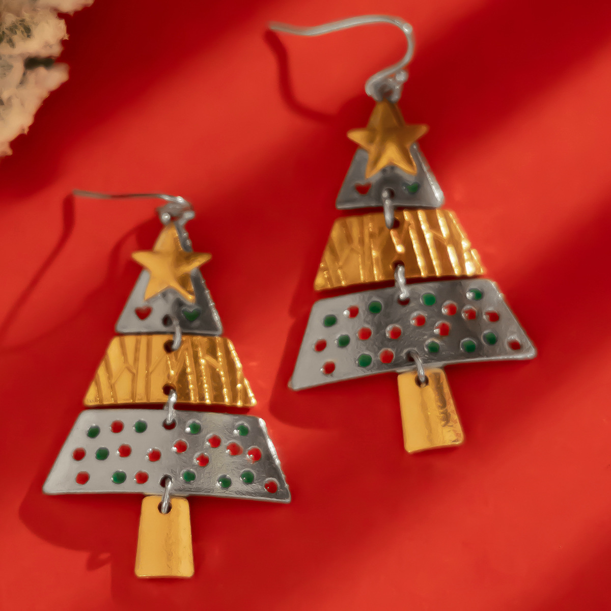 Weihnachtsbaum Anhänger Halskette Set Schmuck Geschenk Damen_voghion.com
