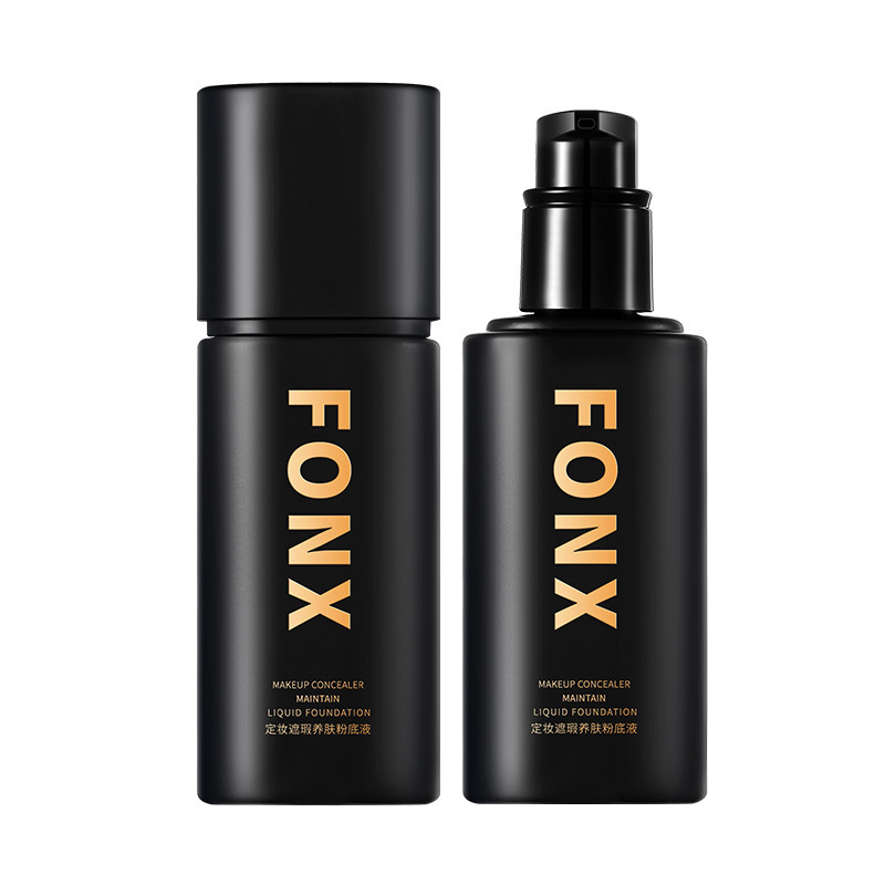 FONX maquillaje, protector de la piel, base líquida, maquillaje para mejorar el tono de la piel, brillo, tono de piel oscuro, maquillaje perfecto para mujeres.