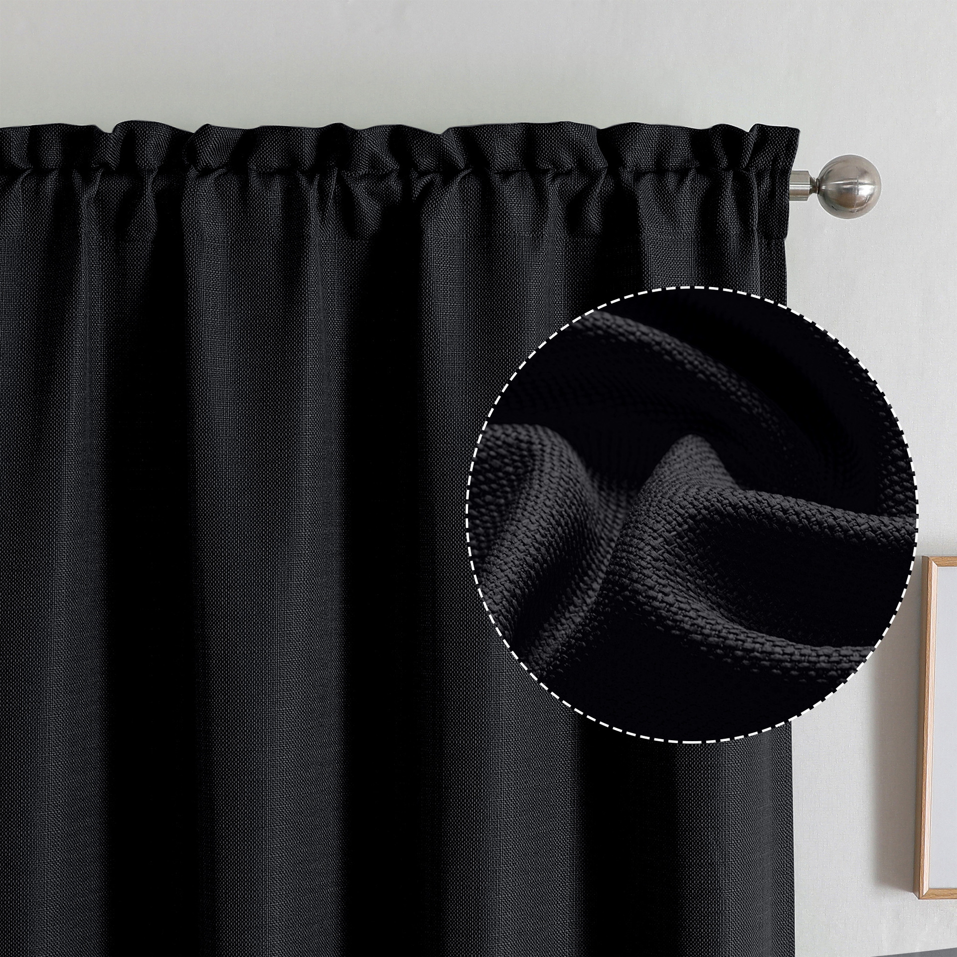 Effen polyester linnen gordijnen voor woon- en slaapkamer_voghion.com