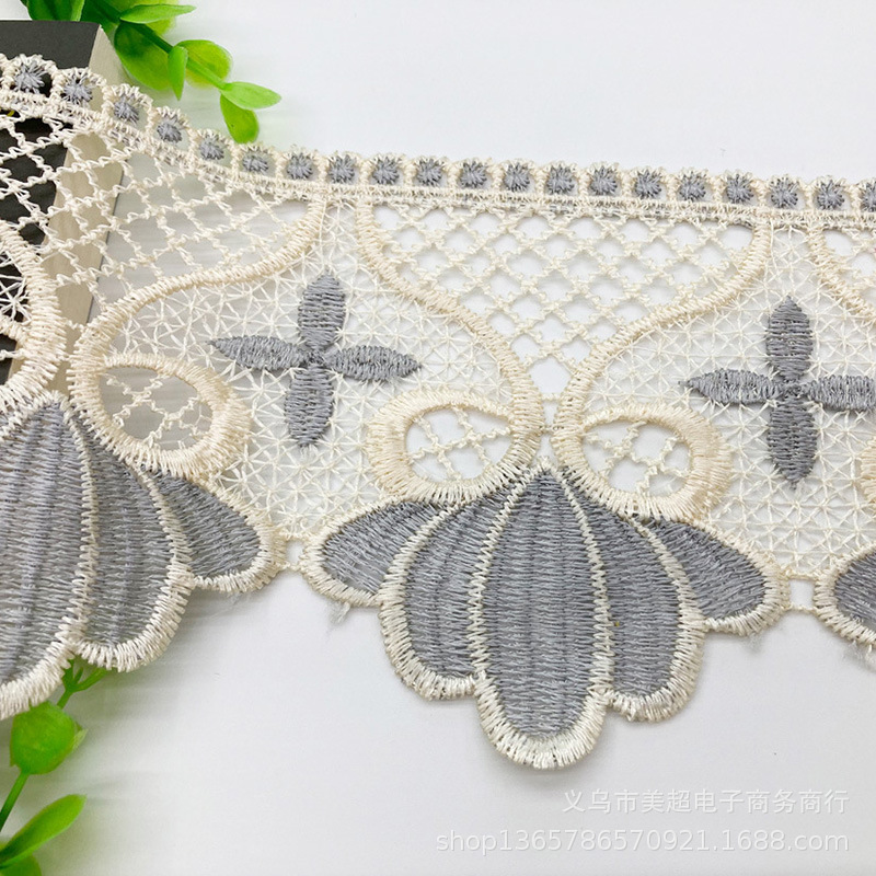 外贸水溶多色刺绣花边 家纺裙摆窗帘布艺手工精美辅料中东服饰