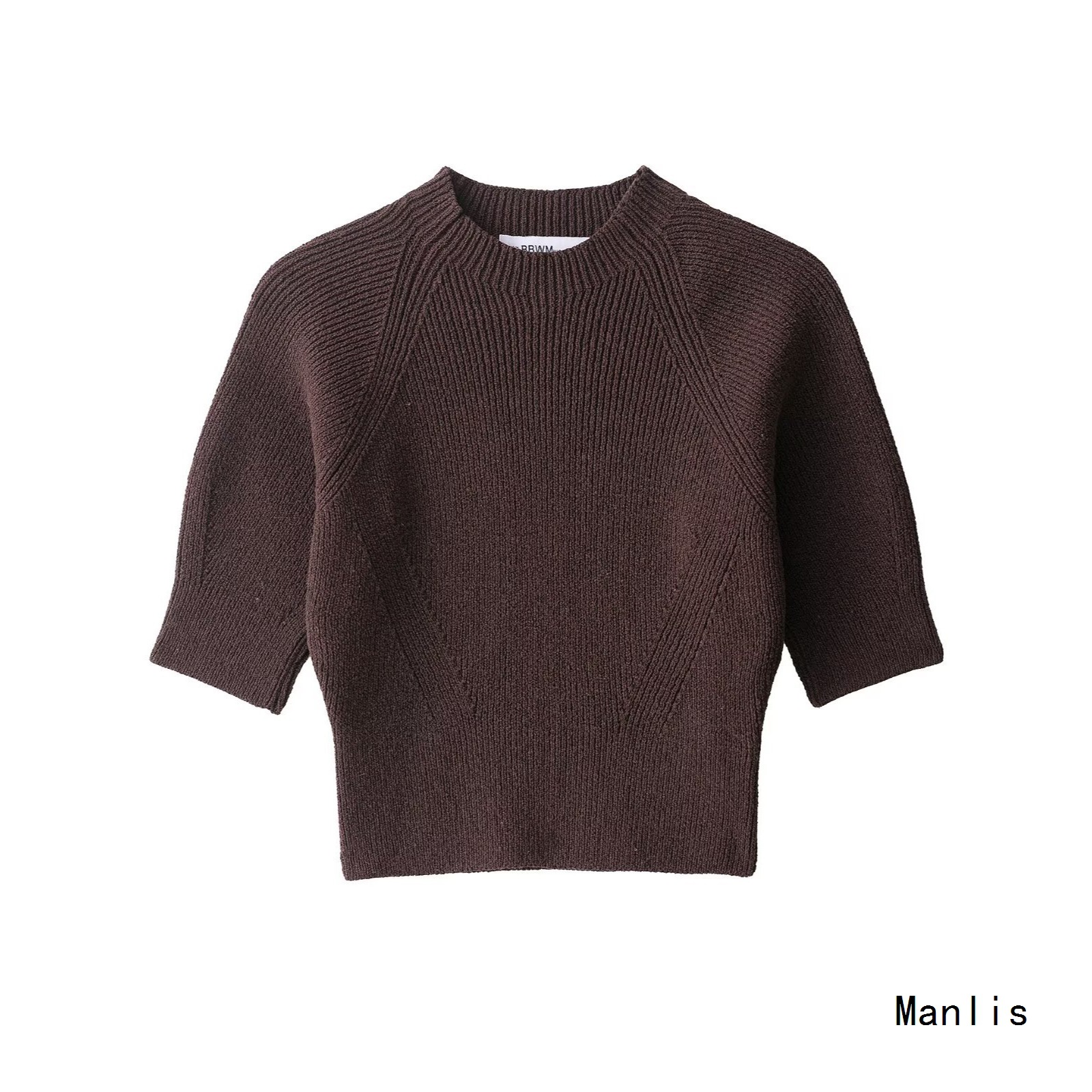 Z风跨境欧美风2025新款时尚气质女装批发 短袖罗纹针织衫6771109