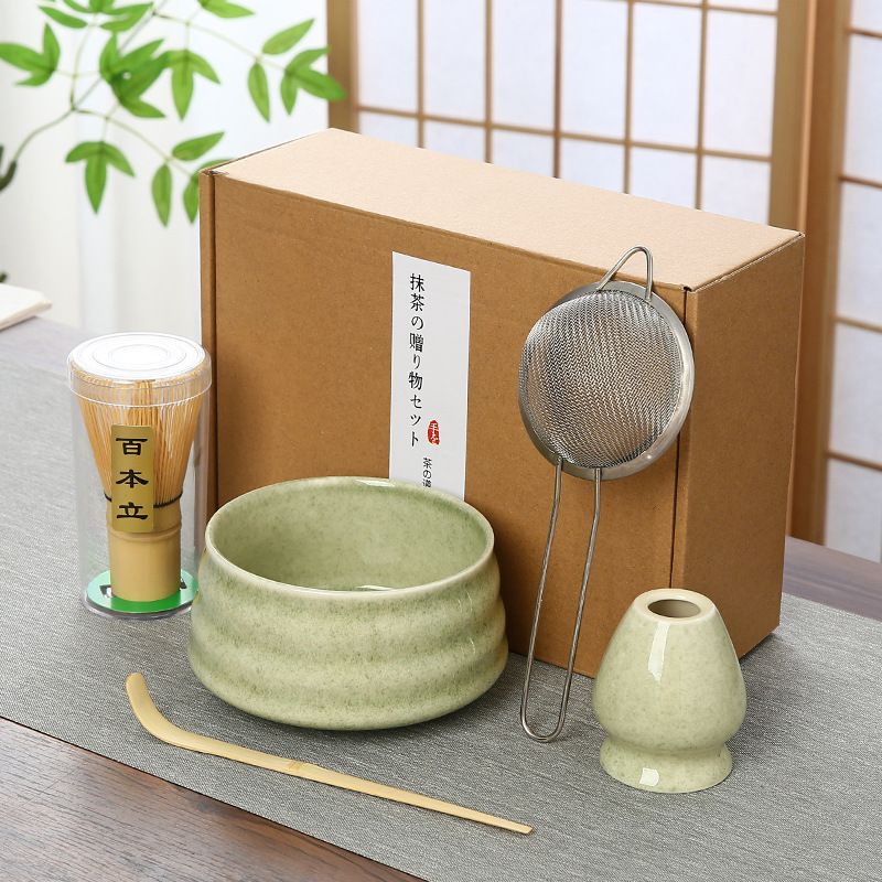 Caja de regalo de estilo japonés Tazón de matcha de cerámica Tazón de té Baibenli Combinación de té de la dinastía Song Juego de herramientas de té de matcha