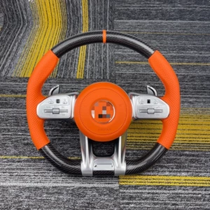 Suitable for Mercedes-Benz 809AMG steering wheel ABCEGRSV series, upgrade and modification of the old model to the new carbon fiber orange leather version