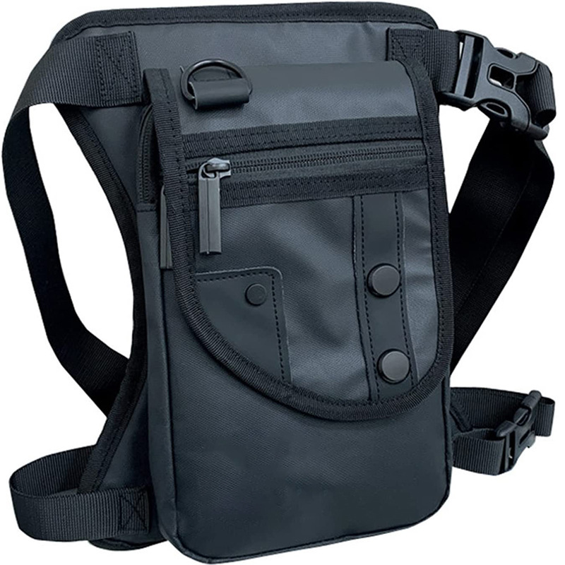 Fashionable Waist Bag for Men, Leather Film Draped Leg Bag, Outdoor Cycling Waist Bag, Large Capacity Storage Bag, Customized