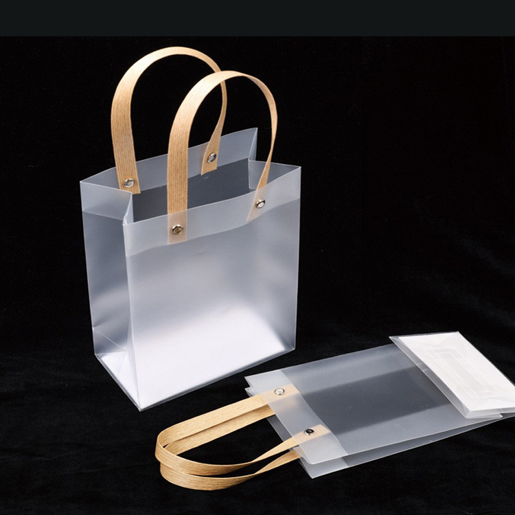 厂家批发透明pp塑料手提袋 饮料礼品包装袋 PVC磨砂购物袋便携