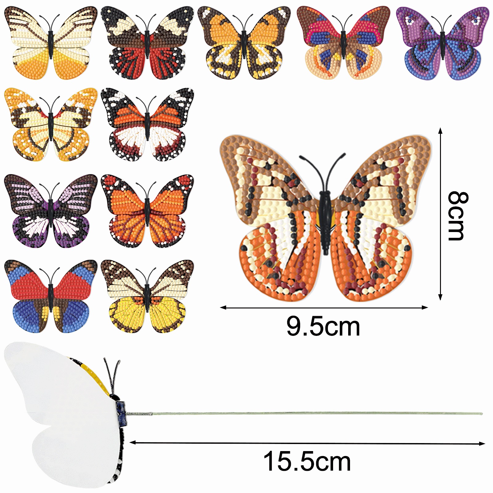 Diamante pintado perimetral mariposa hecha a mano DIY punto de diamante flor adornamiento de diamante puede ser distribuido al por mayor