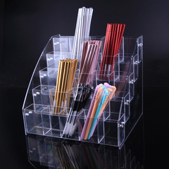 Acrylic Pen Holder Display Stand, Slant Insert Style Stationery Store Student Pen Cylinder Neutral Ballpoint Pen Multifunctional Storage Box