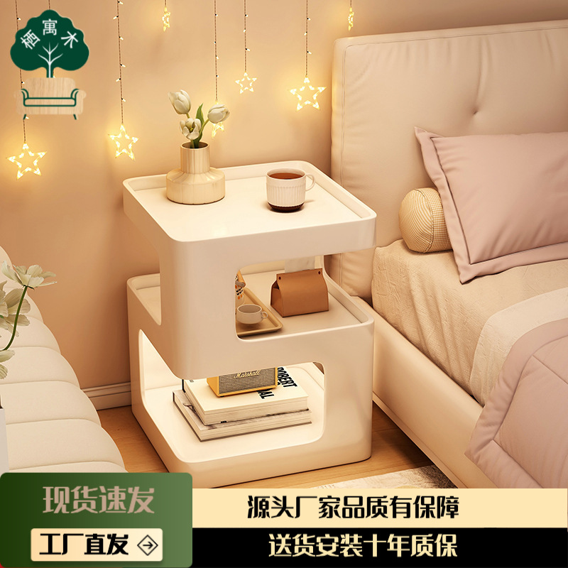 Bedside Table High-End Iron Art Home Bedroom Small 2025 Popular Cream Style Bedside Table Multi-Functional Bedside Table