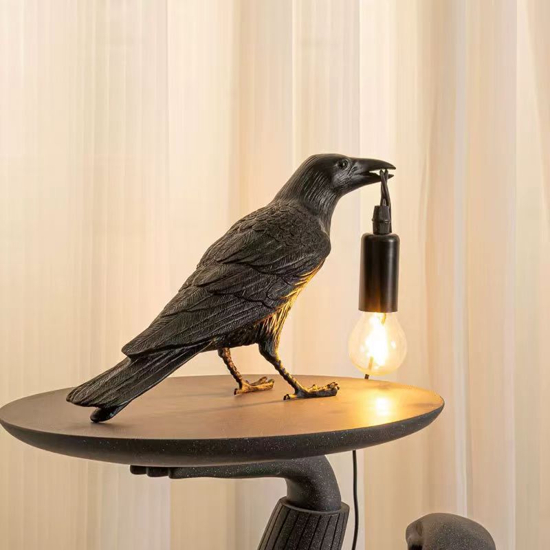 Creative Crow-Shaped Artistic Table Lamp, Retro and Unique, Bedroom Bedside Atmosphere Lamp, Living Room Decorative Led Lamp