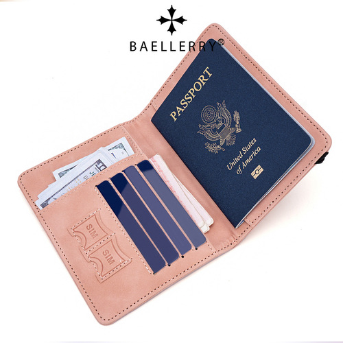 Baellerry new RFID passport bag cross-border frosted travel document holder simple anti-magnetic card bag women's wholesale