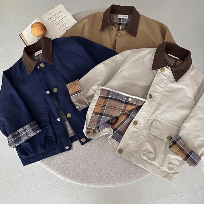 Chaqueta explosiva de manga larga para niños con estrella infantil redonda 2025 chaqueta de primavera para niños y niñas chaqueta de color sólido para niños y niñas