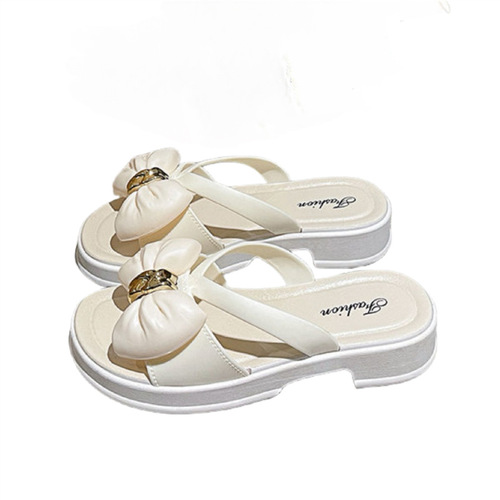 Butterfly knot open-toe sandals for women, outdoor wear, summer, soft bottom, thick bottom, anti-slip, versatile women's sandals