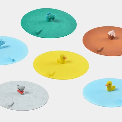 New cartoon anti-odor round large silicone floor drain cover bathroom sink drain cover kitchen sink drain