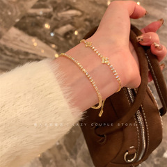 锆石花朵开口手镯轻奢小众高级感手环时尚精致气质个性百搭手饰女