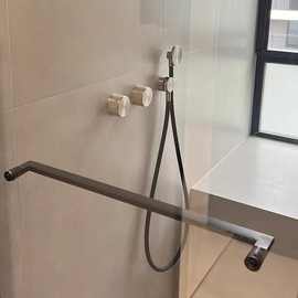 简约暗装花洒入墙预埋嵌入式淋浴隐藏极简听诊造型手持花洒套装