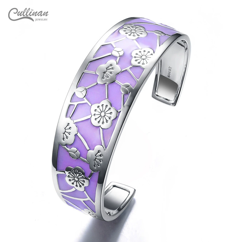 Silver bracelet, accessory, enamel, silver 999 sample, high-quality style