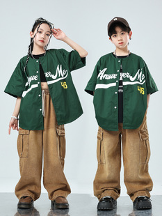 Girls' Jazz Dance Costume Stylish Japanese Street Dance Performance Outfit Set Children's Hip-Hop Fashion Show Trend