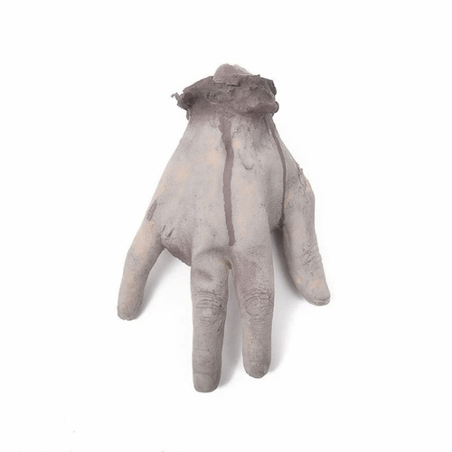 Halloween horror costumes, escape room, haunted house layout, bloody and bone-revealing simulated person with severed fingers, heads and feet