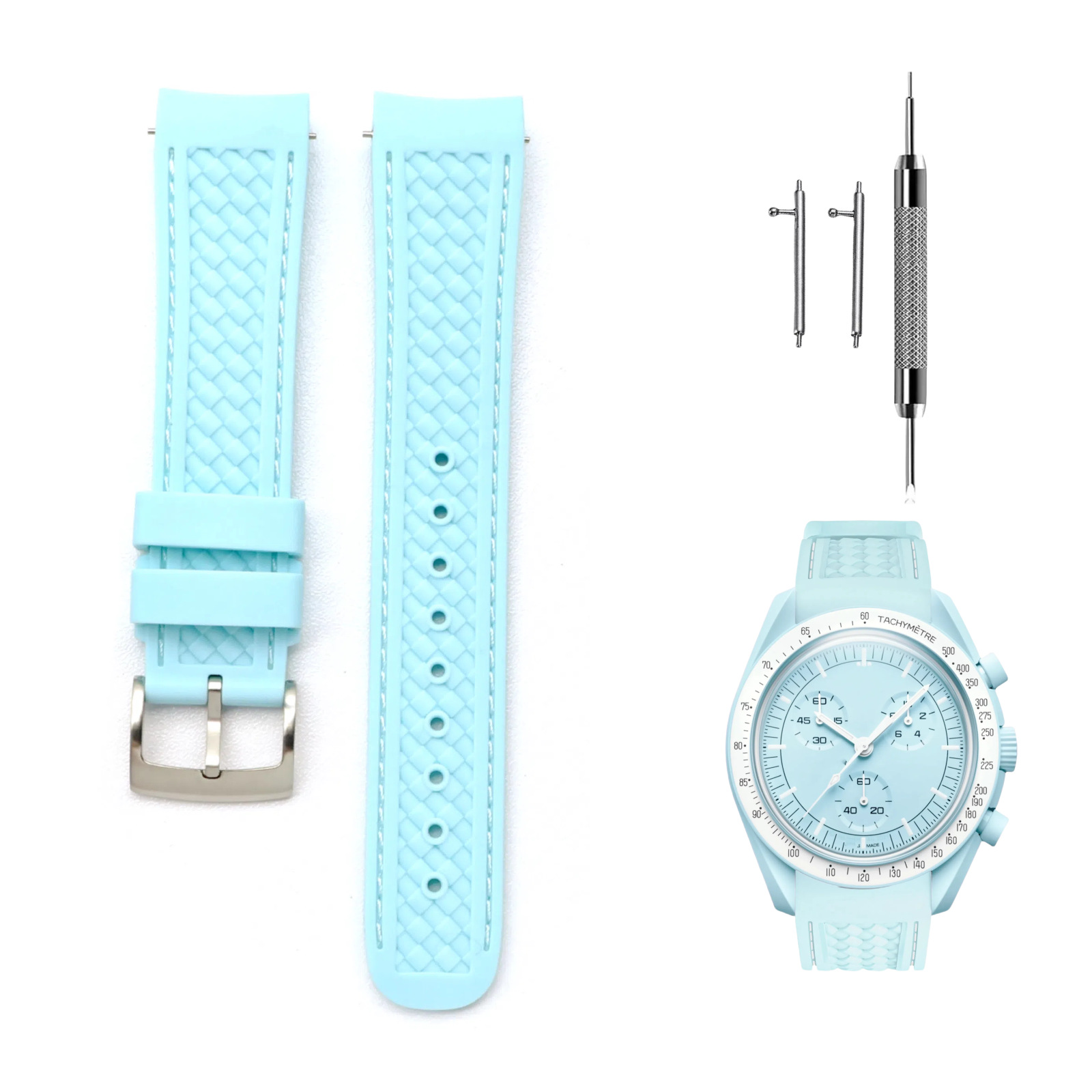 Swatch, silicone watch strap, moon, 20mm