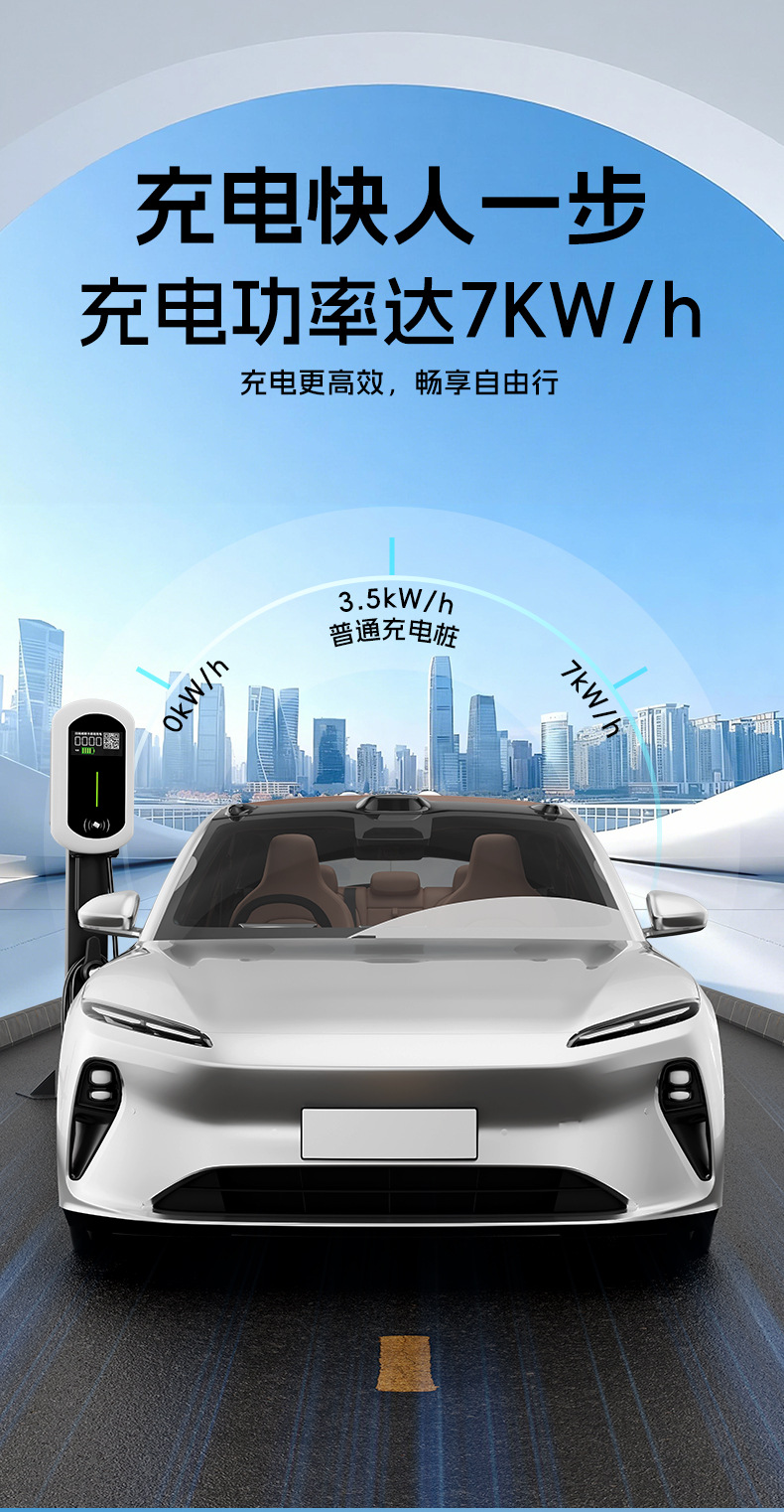 European Standard Customized Home-Use 7Kw New Energy Vehicle Weather-Resistant Charging Stable Operation Protection Type2 Charging Station