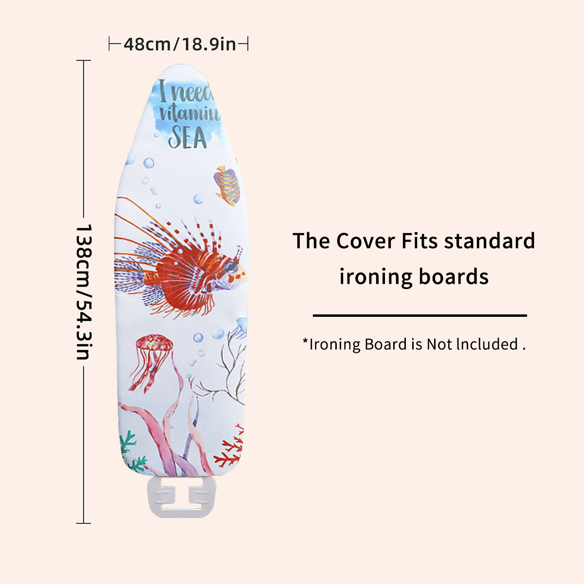 Amazon deseo Venta caliente cubierta de planchado Ocean serie Impresión digital tabla Tabla de planchar cubierta de aislamiento térmico anti-scald