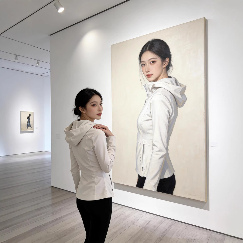 White Slim-Fit Softshell Jacket for Women, 2026 New Spring Windproof Yoga Slimming Coat, Early Spring Top for Women