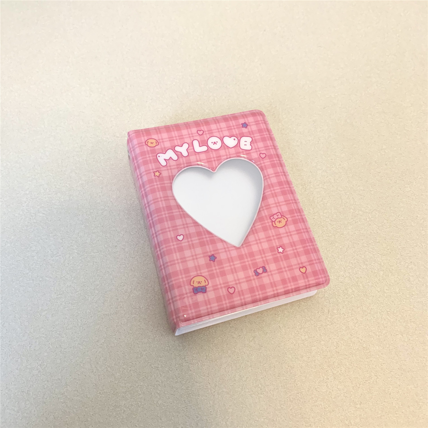 INS estilo lindo perro conejo Plaid 3 pulgadas Polaroid mini álbum Star-Chasing aidou pequeño libro de almacenamiento de libros de tarjetas