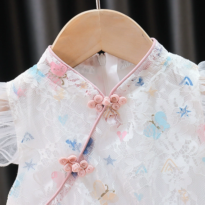 Чжэнсаме (чонсам), летняя одежда, Hanfu девушка, платье, с коротким рукавом, китайский стиль