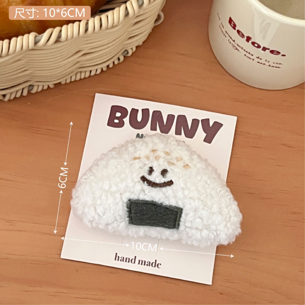 Nuevo lindo broche de arroz de sushi cuerdas para el cabello japonesas chicas corazón de muñeca salvaje fijación de bordes broche de caballo anillo