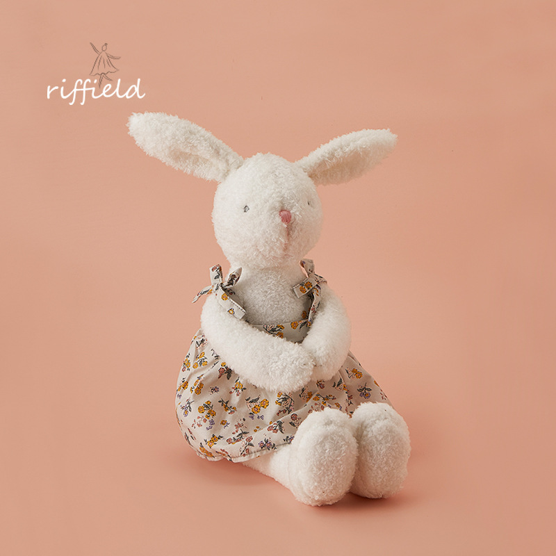 Rabbit Plush Toy Chinese Original White Flower Skirt Toy Companion Can Be Dressed Up As AValentine's Day Gift