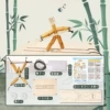 Bamboo wooden storage box, metal weapon