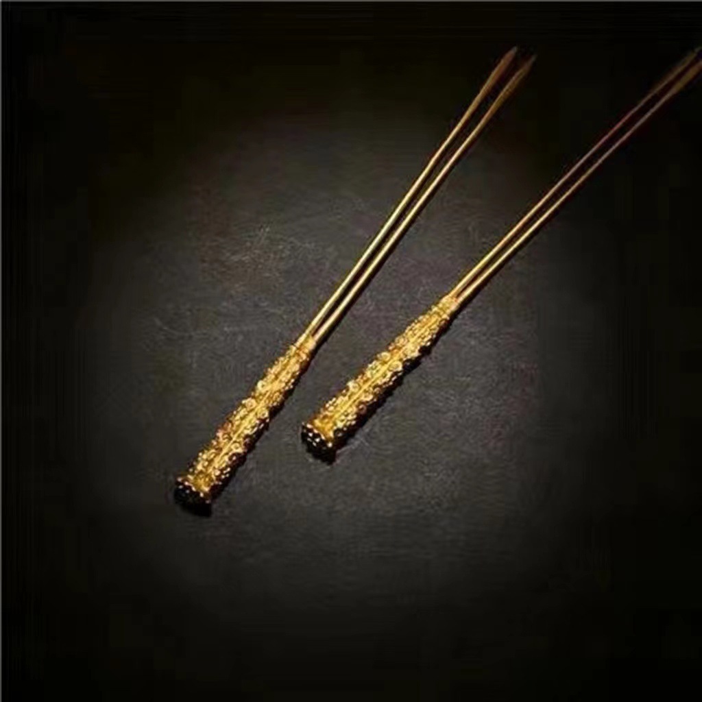 复古汉服百搭簪子铜镀金复原宋代金银器花筒钗发饰发簪博物馆发簪