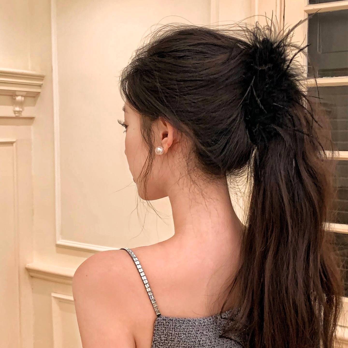 13CM 깃털 바나나 클립