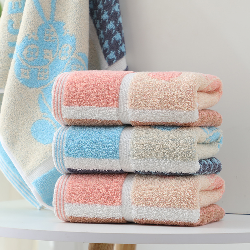 高陽毛巾批發棉質開心兔卡通加厚柔軟吸水面巾家用成人擦手洗臉巾