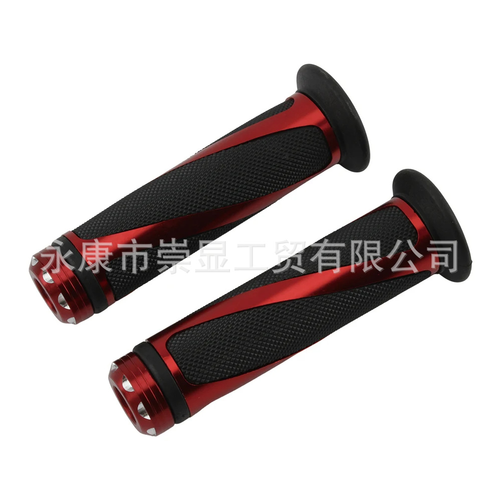 Off-Road Motorcycle Handlebars Compatible with Kawasaki, Honda, Yamaha, Suzuki 7/8 Inch 22mm Diagonal Pattern Handlebar Grips